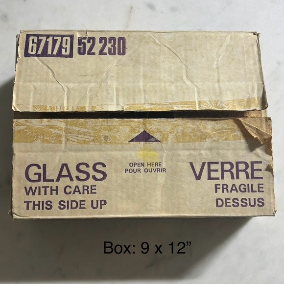 Vintage case of 12 Dominion glass 7.5 oz jelly tumblers / glasses with lids - Picture 13 of 13